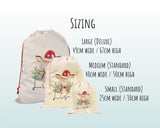 Personalised Large Christmas Reindeer Sack Name Xmas Stocking Gift Stocking Sack Red Drawstring Christmas Decoration SK009