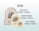 Personalised Large Christmas Sack Robin and Squirrel Design Xmas Stocking Gift Rudolph Sack Red Drawstring Christmas Decoration SK073