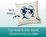 Personalised Orca Whale Cushion Gift Printed Name Design - Cushion Throw Pillow For 2nd Cotton Wedding Anniversary Gift for Him Her SMC006
