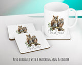 Personalised Owl Cushion Gift Printed Name Design - Cushion Throw Pillow for Him Her - Wild Birds of Prey Lover Gift Idea SMC009