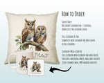 Personalised Owl Cushion Gift Printed Name Design - Cushion Throw Pillow for Him Her - Wild Birds of Prey Lover Gift Idea SMC009
