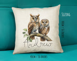 Personalised Owl Cushion Gift Printed Name Design - Cushion Throw Pillow for Him Her - Wild Birds of Prey Lover Gift Idea SMC009