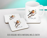 Personalised Robin Gift Cushion Printed Name Design - Cushion Throw Pillow for Him Her - Wild Birds Lover Gift Idea - Little Robin SMC014