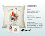 Robin Cushion Gift Robins Appear When Loved Ones Are Near - Family Loss Loved One Throw Pillow - Remembrance Memorial Gift Idea SMC015