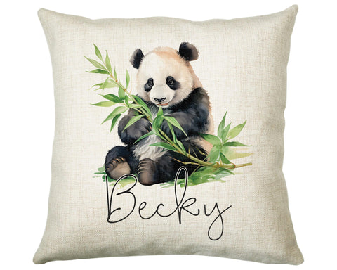 Personalised Panda Gift Cushion Printed Name Design - Cushion Throw Pillow for Him Her - Panda Bear Lover Gift Idea Animal Lover SMC028