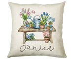Personalised Gardening Gift Cushion Printed Name Design - Cushion Throw Pillow for Him Her - Retirement Gift Idea for Nan Grandad SMC035