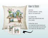 Personalised Gardening Gift Cushion Printed Name Design - Cushion Throw Pillow for Him Her - Retirement Gift Idea for Nan Grandad SMC035