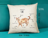 Anatomy of a Cat - Funny Gift For Him Or Her Cushion Pillow Bedroom Decor SMC039