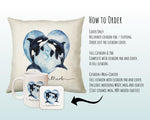 Personalised Orca Whale Cushion Gift Printed Name Design - Cushion Throw Pillow For 2nd Cotton Wedding Anniversary Gift for Him Her SMC006