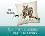 Personalised Owl Cushion Gift Printed Name Design - Cushion Throw Pillow for Him Her - Wild Birds of Prey Lover Gift Idea SMC009