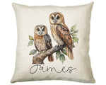 Personalised Owl Cushion Gift Printed Name Design - Cushion Throw Pillow for Him Her - Wild Birds of Prey Lover Gift Idea SMC010