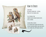 Personalised Owl Cushion Gift Printed Name Design - Cushion Throw Pillow for Him Her - Wild Birds of Prey Lover Gift Idea SMC010