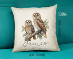 Personalised Owl Cushion Gift Printed Name Design - Cushion Throw Pillow for Him Her - Wild Birds of Prey Lover Gift Idea SMC010