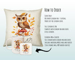 Personalised Owl Cushion Gift Printed Name Design - Cushion Throw Pillow for Him Her - Wild Birds of Prey Lover Gift Idea SMC013