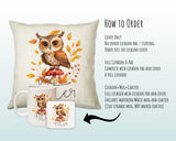 Personalised Owl Cushion Gift Printed Name Design - Cushion Throw Pillow for Him Her - Wild Birds of Prey Lover Gift Idea SMC013