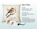 Personalised Robin Gift Cushion Printed Name Design - Cushion Throw Pillow for Him Her - Wild Birds Lover Gift Idea - Little Robin SMC014