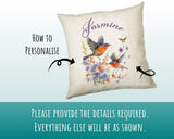 Personalised Robin Gift Cushion Printed Name Design - Cushion Throw Pillow for Him Her - Wild Birds Lover Gift Idea - Little Robin SMC019
