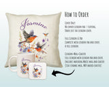 Personalised Robin Gift Cushion Printed Name Design - Cushion Throw Pillow for Him Her - Wild Birds Lover Gift Idea - Little Robin SMC019