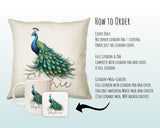 Personalised Peacock Gift Cushion Printed Name Design - Cushion Throw Pillow for Him Her - Animal Bird Lover Gift Idea SMC025