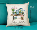 Personalised Gardening Gift Cushion Printed Name Design - Cushion Throw Pillow for Him Her - Retirement Gift Idea for Nan Grandad SMC035