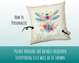 Personalised Dragonfly Gift Cushion Printed Name Design - Cushion Throw Pillow for Him Her - Dragonfly Gift Idea for Nature Lover SMC038