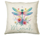 Personalised Dragonfly Gift Cushion Printed Name Design - Cushion Throw Pillow for Him Her - Dragonfly Gift Idea for Nature Lover SMC038