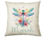 Personalised Dragonfly Gift Cushion Printed Name Design - Cushion Throw Pillow for Him Her - Dragonfly Gift Idea for Nature Lover SMC038