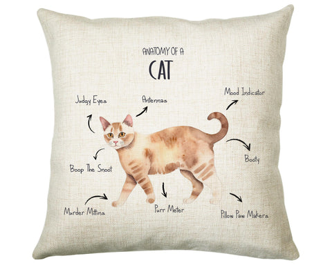 Anatomy of a Cat - Funny Gift For Him Or Her Cushion Pillow Bedroom Decor SMC039