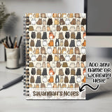 Personalised Notebook with Any Name or Message - Cat Lovers Design with Breeds of Cat - A5 Lined Spiral Notebook for Teachers NBK008