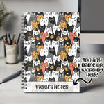 Personalised Notebook with Any Name or Message - Cat Lovers Notebook Kitten Cat Owner Gift - A5 Lined Spiral Notebook for Teachers NBK009