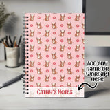 Highland Cow Gift Personalised Notebook with Any Name or Message - Cute High Land Cow Cattle Print Design - A5 Lined Spiral Notebook NBK026