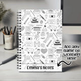 Knitting Gift Personalised Notebook with Any Name or Message - Knitting Crochet Gift for Her - A5 Lined Spiral Notebook for Teachers NBK028