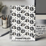 Personalised Panda Notebook with Any Name or Message - Panda Lovers Gift Idea Notepad Notes - A5 Lined Spiral Notebook for Teachers NBK077