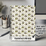 Personalised Panda Bear Notebook with Any Name or Message - Panda Lovers Gift Idea Notepad - A5 Lined Spiral Notebook for Teachers NBK078