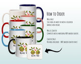 Kawaii Olive You Valentines Day Gift for Boyfriend Husband - Custom Wedding Anniversary Coffee Mug for Couples - 11oz Ceramic SV0025