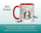 Personalised Couples Mugs Penguin Valentines Day Gift - Mr and Mrs Mugs His and Hers Wedding Anniversary Coffee Mugs - 11oz Ceramic MGZ515