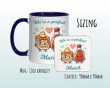 Kawaii Pancake & Syrup Valentines Day Gift for Boyfriend Husband - Perfect Match Custom Wedding Anniversary 11oz Coffee Mug for Couple SV010