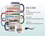 Personalised Guitar Mug Gift - Great Gift for Guitarists - Electric Guitarist Mug - Musician Gifts for Men - Watercolour Band Design SMM024