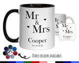 Personalised Mr and Mrs Mug Gift - Great Gift for Couples Anniversary - His and Hers Mug & Coaster Set - Gifts for Husband and Wife MGZ327