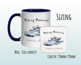 Personalised Boat Mug Gift - Great Gift for Boat Owners and Sailors - Boating Decor Boats Design Mug & Coaster - New Boat Yacht Gifts MGZ370
