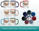 Personalised 4th Anniversary Mug Gift - Great Gift for Couples - Fourth Wedding Anniversary Mug & Coaster Floral Design for Mr Mrs MGZ374