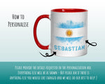 Personalised Argentina Flag Mug Gift - Great Gift for Argentinian Citizenship Visitor - Watercolour Flag Design Mug & Coaster MGZ367