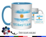 Personalised Argentina Flag Mug Gift - Great Gift for Argentinian Citizenship Visitor - Watercolour Flag Design Mug & Coaster MGZ367