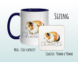 Personalised Guinea Pig Mug Gift - Great Gifts for Small Animal Lovers - Watercolour Guinea Pig Pet Design Mug & Coaster MGZ330