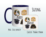 Personalised Guinea Pig Mug Gift - Great Gifts for Small Animal Lovers - Watercolour Guinea Pig Pet Design Mug & Coaster MGZ331