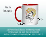 Personalised Howling Wolf Mug Gift - Great Gifts for Animal and Wolf Lovers - Watercolour Wolf and Full Moon Design Mug & Coaster MGZ405