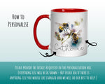 Personalised Bumble Bee Mug Gift - Great Gifts for Bee Lovers - Watercolour Honey Bee and Flowers Design Mug & Coaster MGZ526