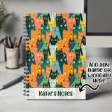 Personalised Notebook with Any Name or Message - Cat Lovers Gift Idea for Pet Lover Owner - A5 Lined Spiral Notebook for Teachers NBK010