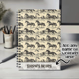 Personalised Horse Notebook with Any Name or Message - Equestrian Horse Lovers Gift Idea - A5 Lined Spiral Notebook for Teachers NBK012