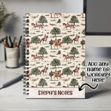 Personalised Notebook with Any Name or Message - Horse Equestrian Design for Horse Lovers - A5 Lined Spiral Notebook for Teachers NBK013